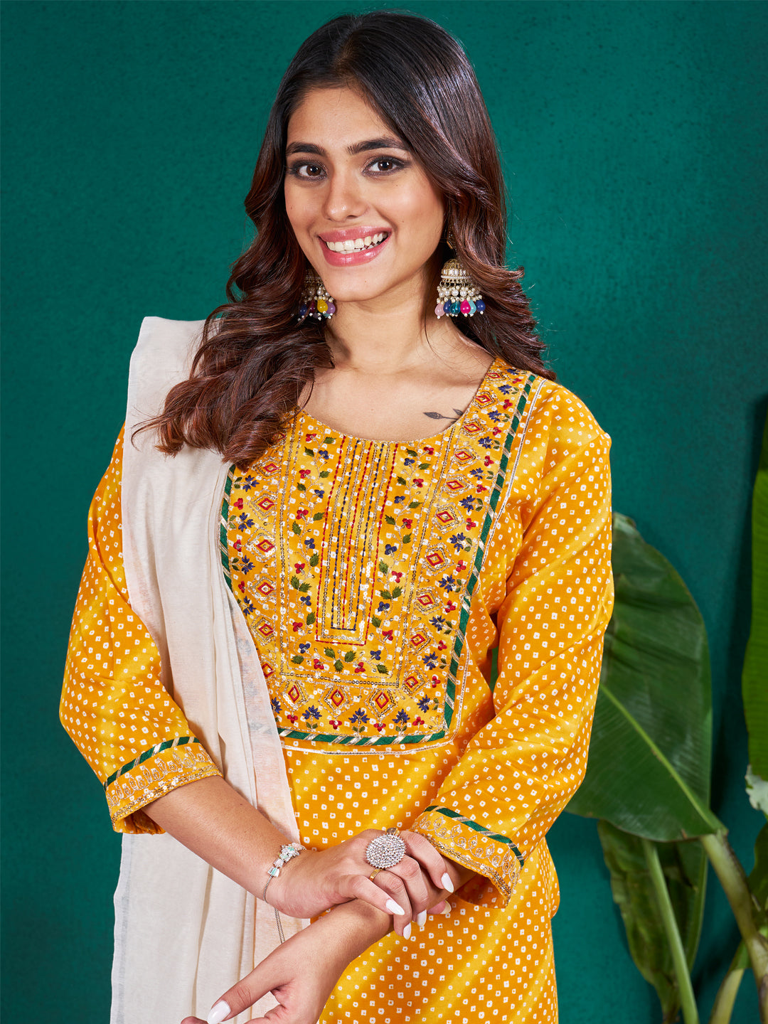 7 COLOR Rayon Print with Embroidery & Sequence Work Fully Stiched Rayon Kurti Pant Dupatta (Black, Coffee, Parrot, Purple, Rama, Sky Blue, Yellow)