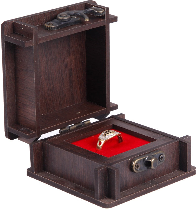 Wooden Beautiful Jewellery Box Ring Box | Handmade Attractive Design Ring Box Jewelry Wooden Presentation Box Case for Proposal Engagement Wedding Ceremony Birthday Gift