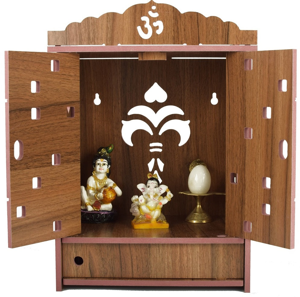 Premium MDF Wooden Wall-Mounted Pooja Mandir – Home Decor & Idols