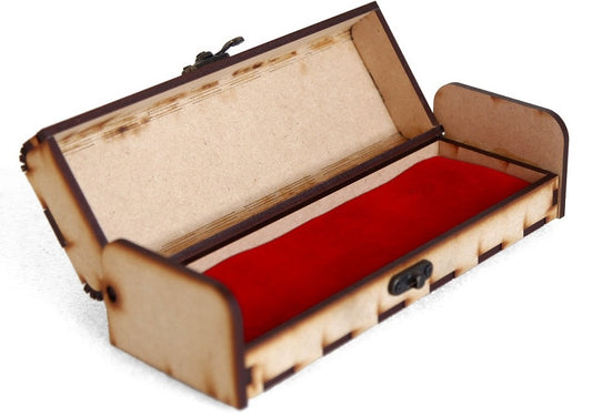 Elegant Wooden Jewelry Box – Wave Design with Velvet Lining