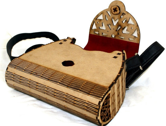 Handcrafted Wooden Sling Handbag – Stylish & Elegant