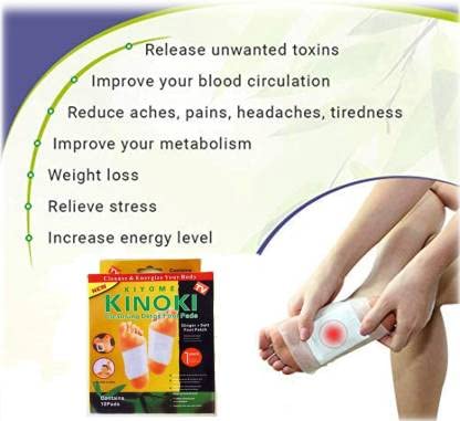 Kinoki Detox Foot Pads – Natural Cleansing Foot Care Patches with Tourmaline, Wood Vinegar & Vitamin C