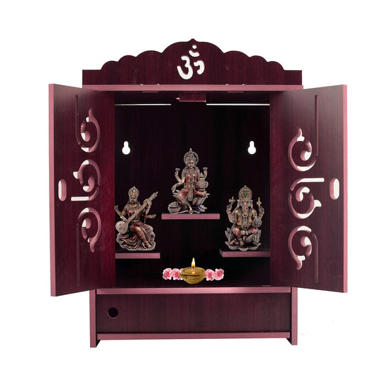 Premium MDF Wooden Wall-Mounted Pooja Mandir – Home Decor & Idols