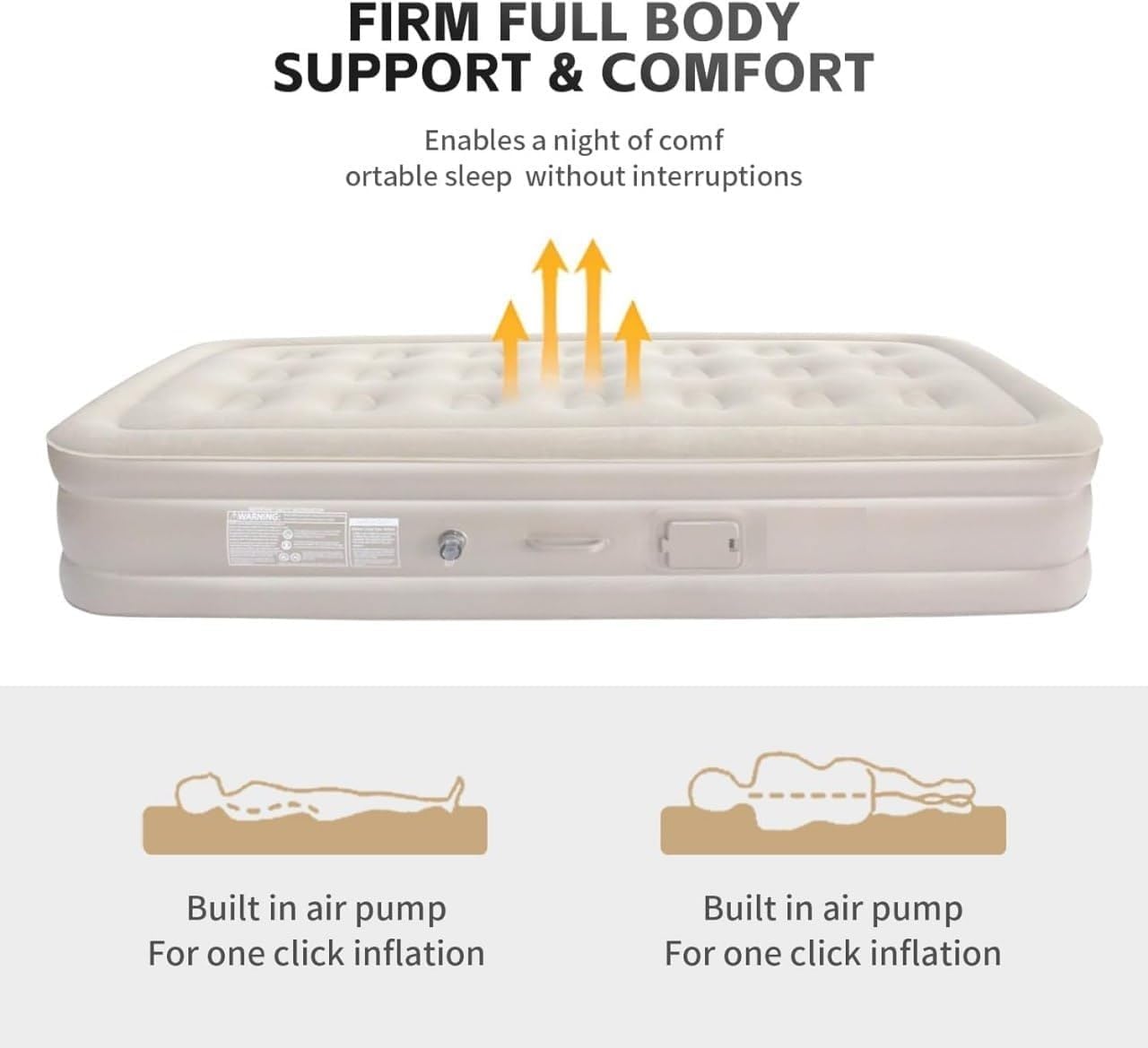 Inflatable Air Mattress with Built-In Pump