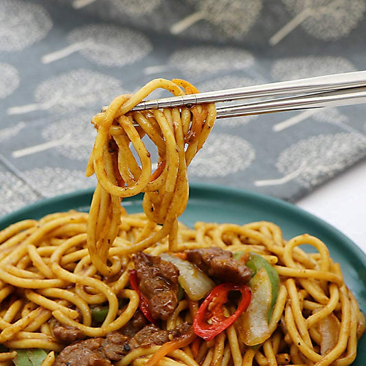 Premium 304 Stainless Steel Chopsticks – 5 Pairs Reusable