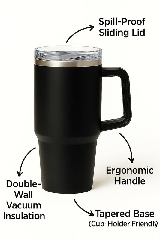 1200ML Stainless Steel Insulated Tumbler with Straw & Lid