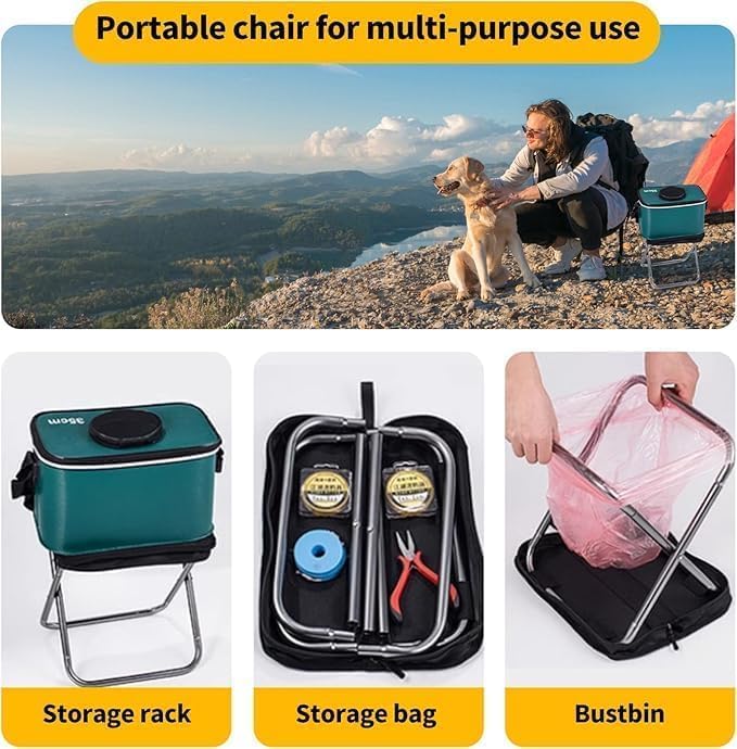 Folding Stool & Footrest for Travel, Hiking, and Camping
