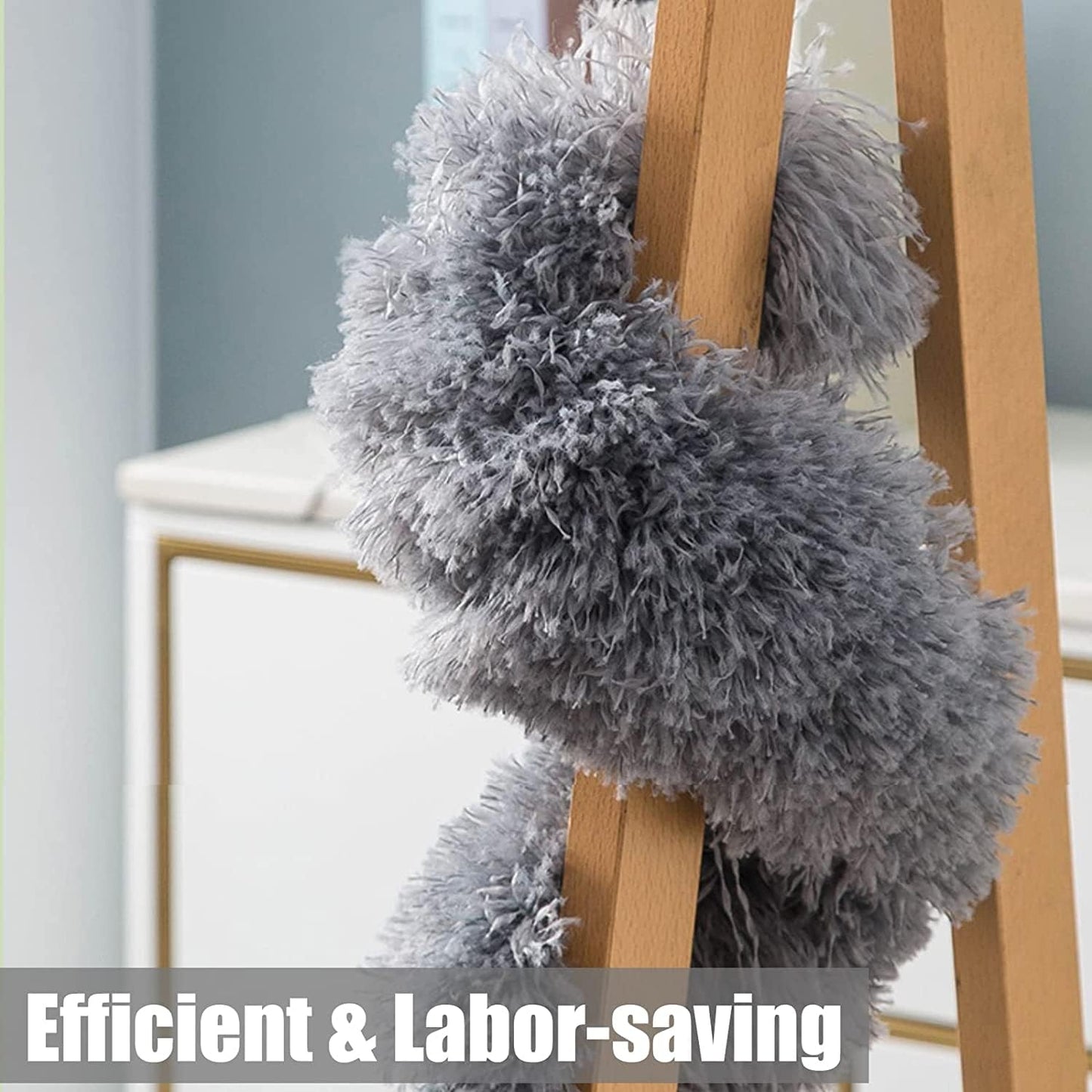 Extendable Microfiber Duster with Telescoping Stainless Steel Pole – 100” Long