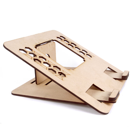 Portable Ultra Slim Craft Wooden Laminate Handmade Laptop Stand with Adjustable Height
