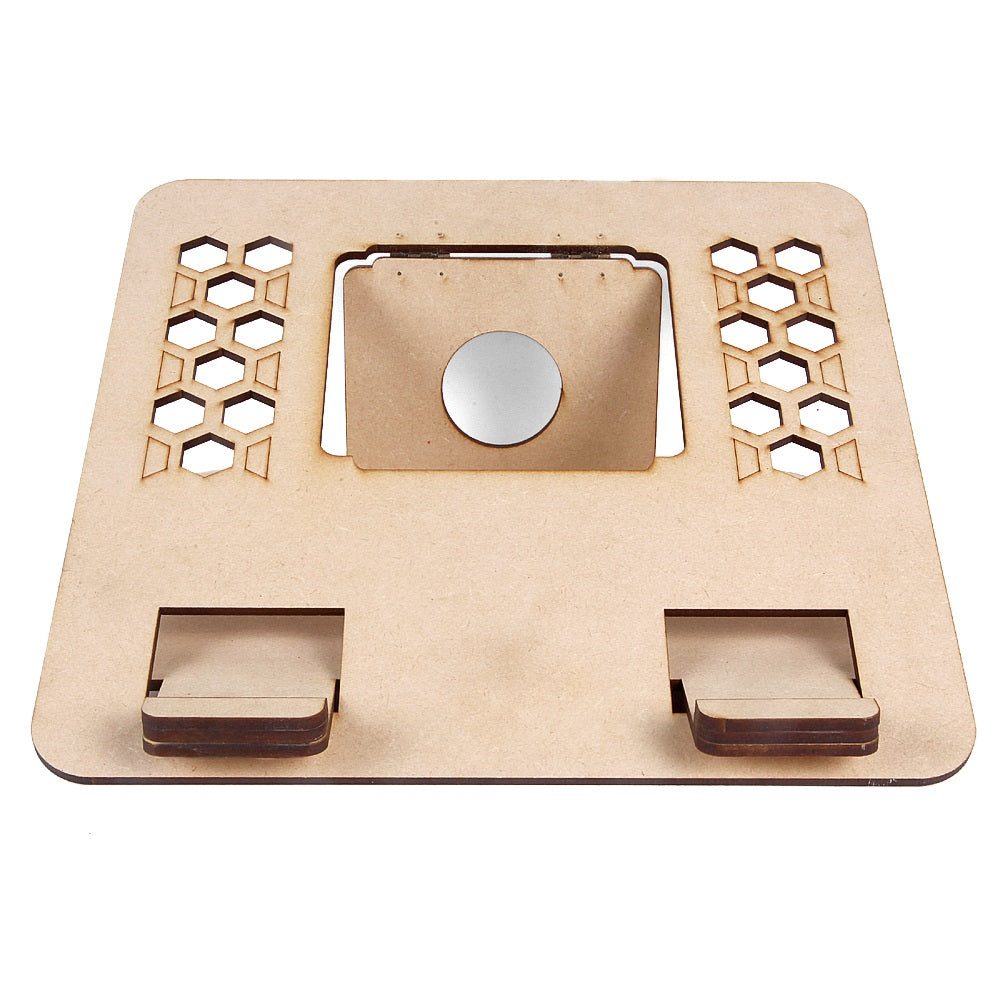Portable Ultra Slim Craft Wooden Laminate Handmade Laptop Stand with Adjustable Height