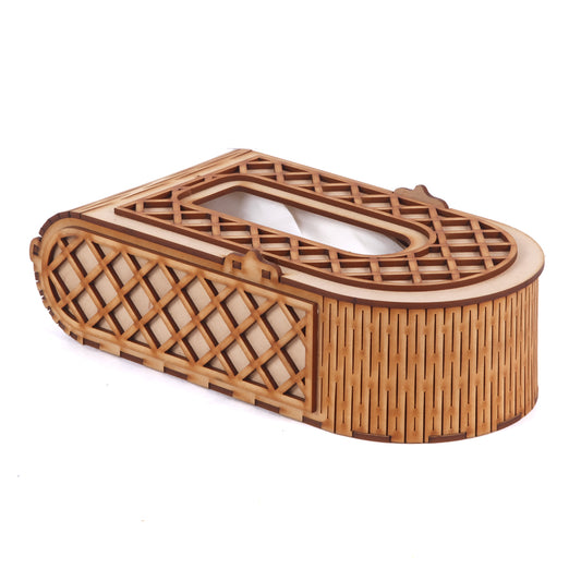 Premium MDF Wooden Tissue Box Holder – Elegant & Reusable Rectangular Tissue Dispenser for Home, Office, Car & Cafe