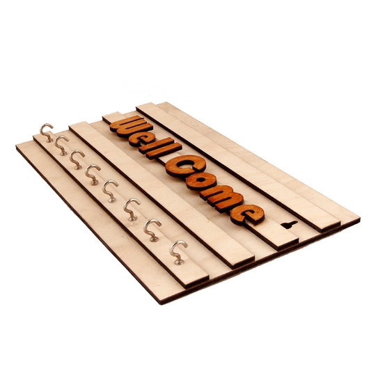 Wooden Welcome Key Holder – Functional & Space-Saving Design - Home-Office-Farm-Decor