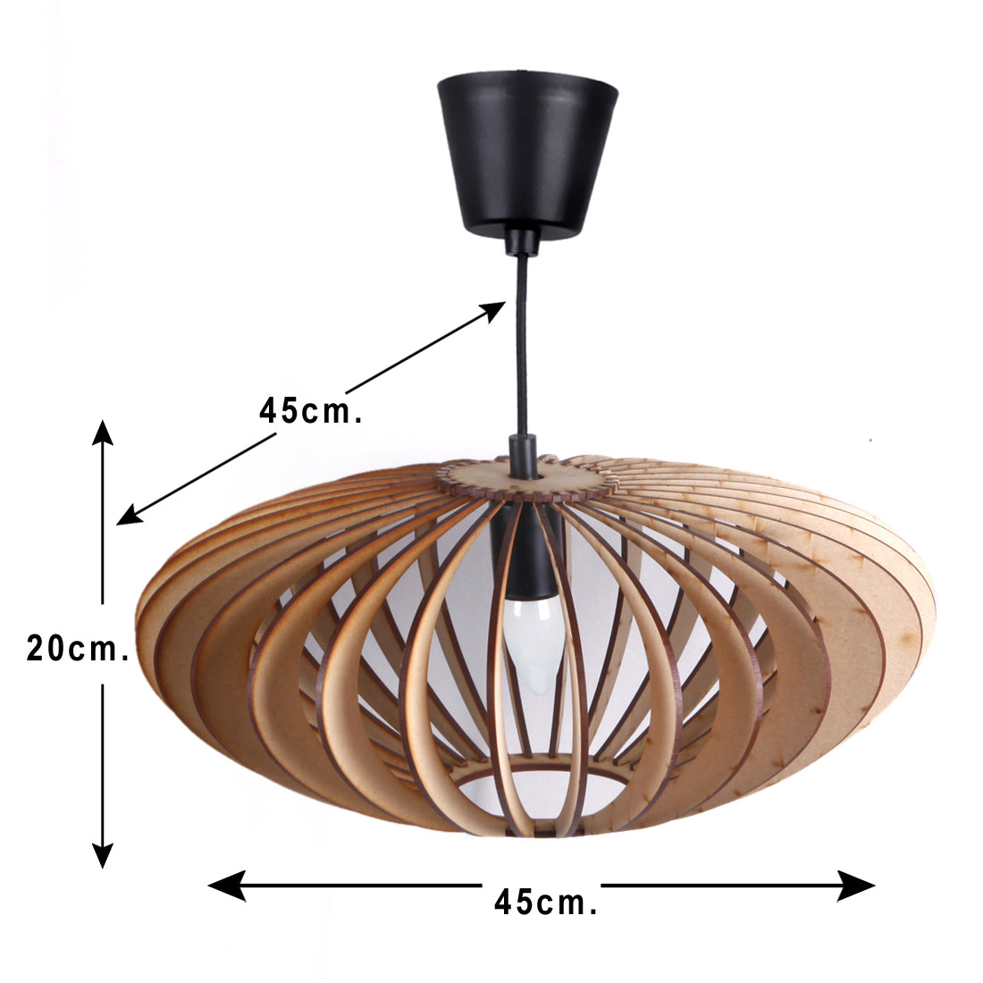 Handcrafted Wooden Ceiling Lamp – Rustic Elegant Hanging Light for Living & Dining Spaces