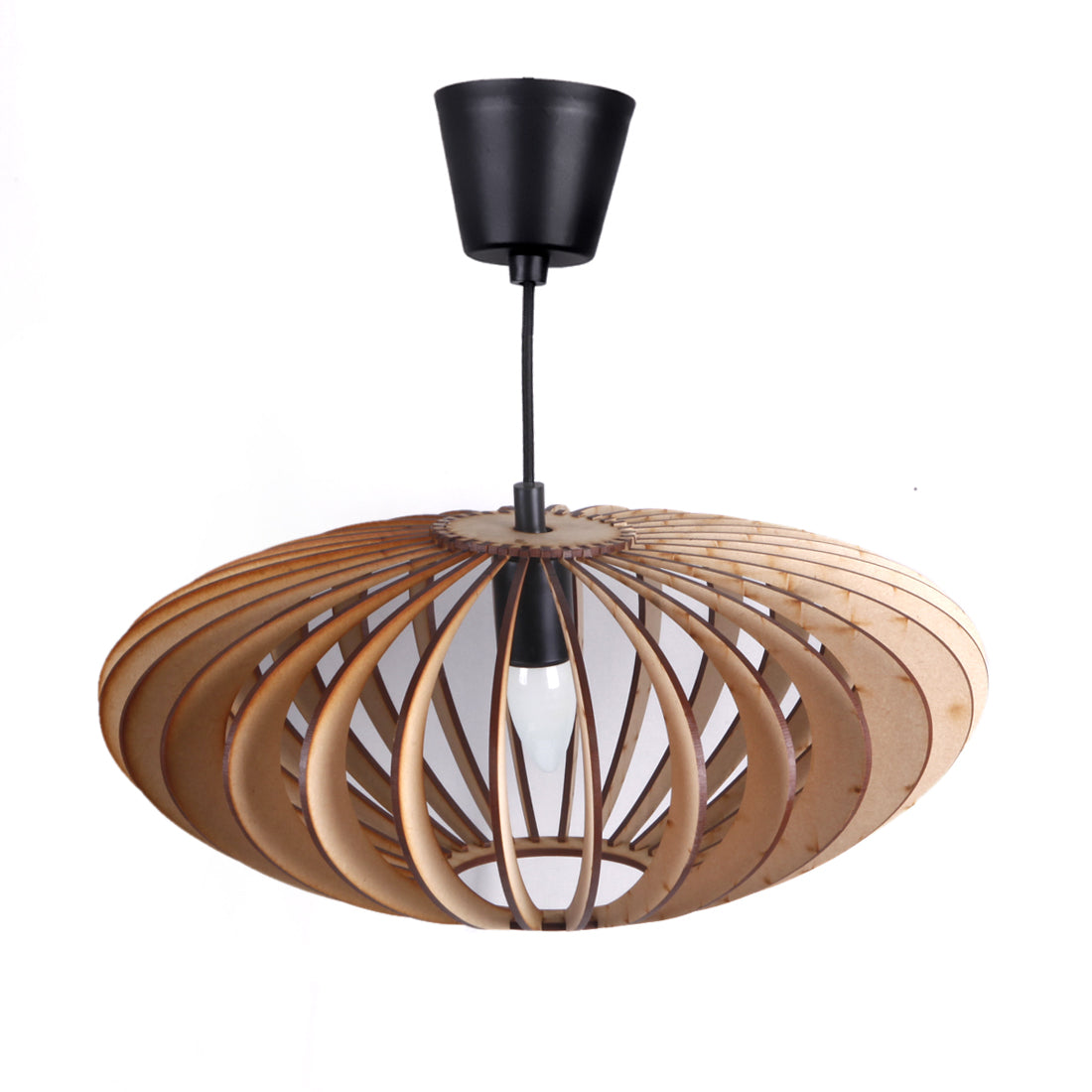 Handcrafted Wooden Ceiling Lamp – Rustic Elegant Hanging Light for Living & Dining Spaces
