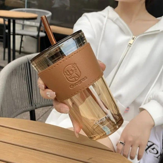 Portable Straw Glass Cup