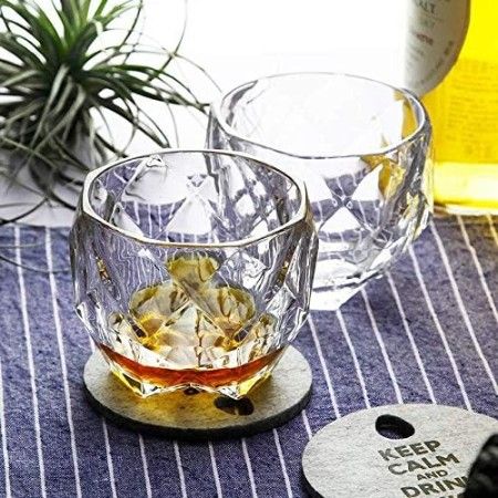 Premium Crystal Whiskey Glasses 2 PCS Set