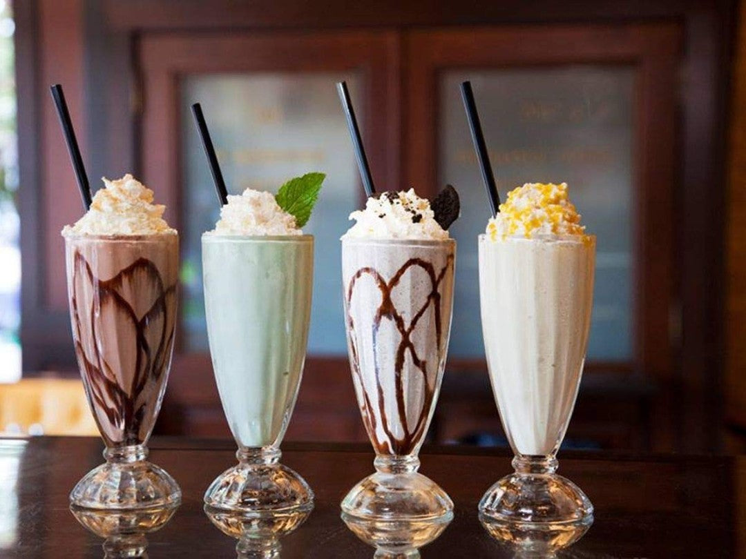 Set of 6 Vintage 340ml Milkshake Glasses
