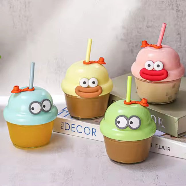 Portable Silicone Straw Glass Cup