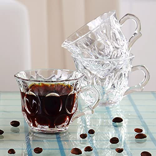 Set of 6 Premium Latte Glasses with Handle