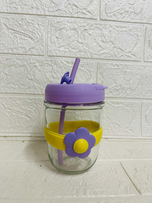 Portable Silicone Straw Glass Cup