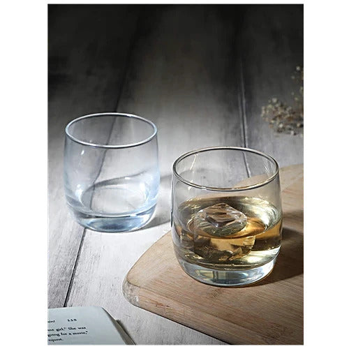 Premium Water & Juice Glass 6 PCS Set Crystal Clear Medium Tumblers, Dishwasher Safe