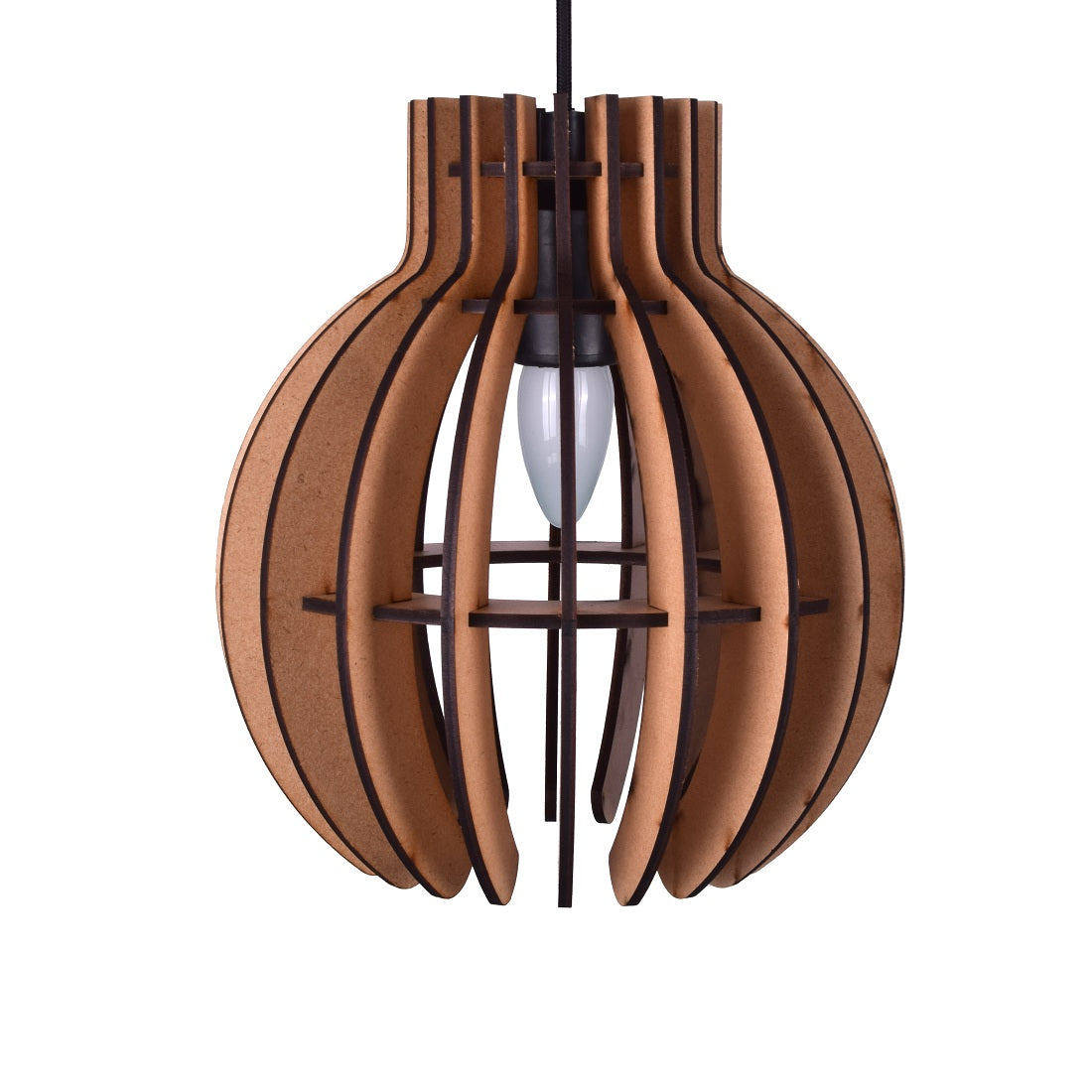 Handcrafted Wooden Ceiling Lamp – Rustic Elegant Hanging Light for Living & Dining Spaces