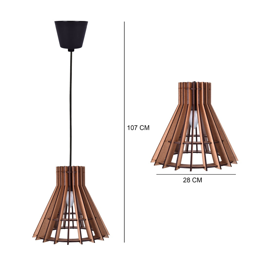 Handcrafted Wooden Ceiling Lamp – Rustic Elegant Hanging Light for Living & Dining Spaces