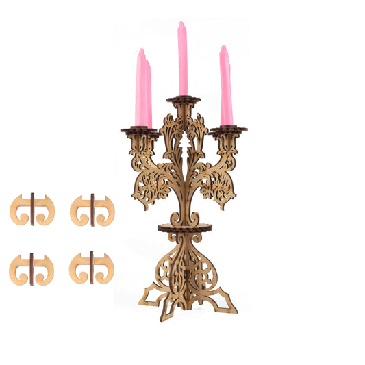 Handcrafted Wooden Diya Stand – Multi-Diya Holder for Pooja & Temple Décor