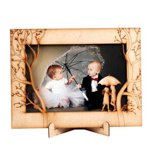 Premium MDF Wood Photo Frame - Wall Hanging Frame | Vertical & Horizontal Display