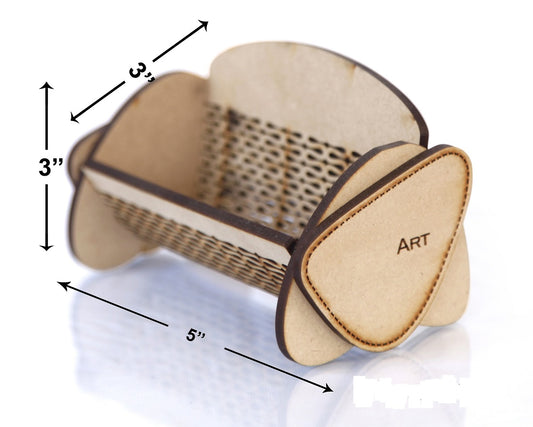 Wooden Bench-Style Card Holder – Unique Desk Accessory