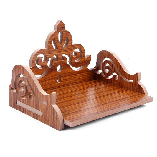Elegant Wooden Mandir for Home – Wall Mounted Temple with Storage & Puja Set