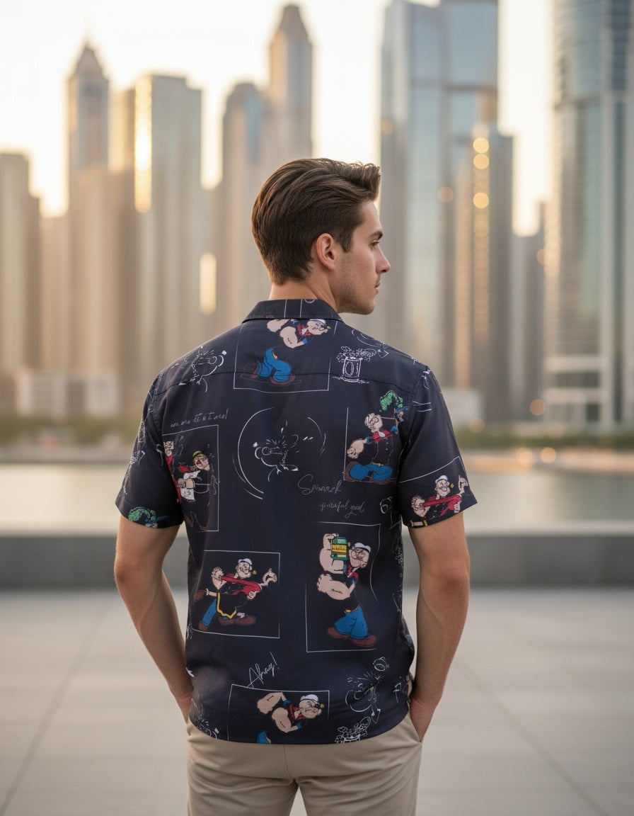 Men’s Fancy Printed Cuban Collar Rayon Shirt – Trendy Casual Wear