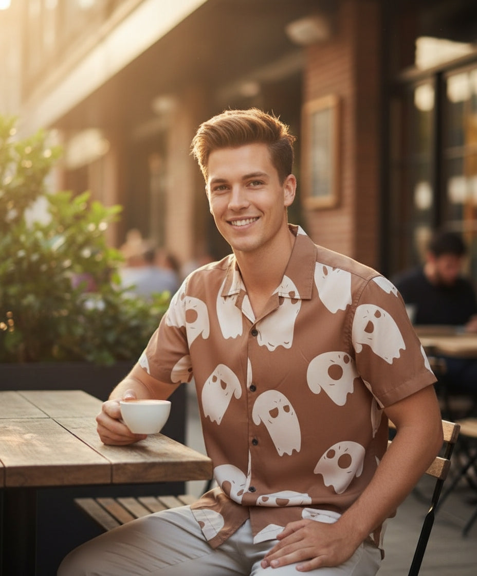 Men’s Fancy Printed Cuban Collar Rayon Shirt – Trendy Casual Wear