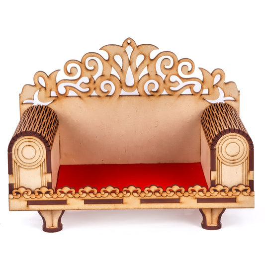Wooden MDF Puja Sinhasan On Table Hindolo Home-Office-Decor