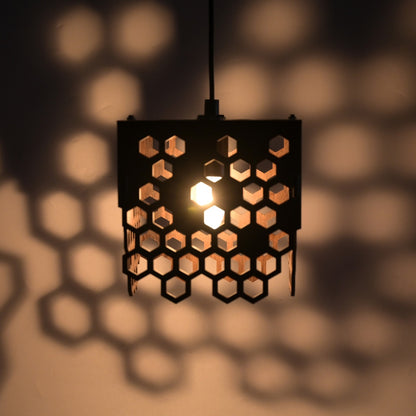 Handcrafted Wooden Ceiling Lamp – Rustic Elegant Hanging Light for Living & Dining Spaces
