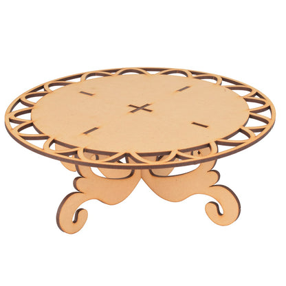 Wooden Cake Stand – Elegant Round Dessert & Serving Platter for Parties & Home