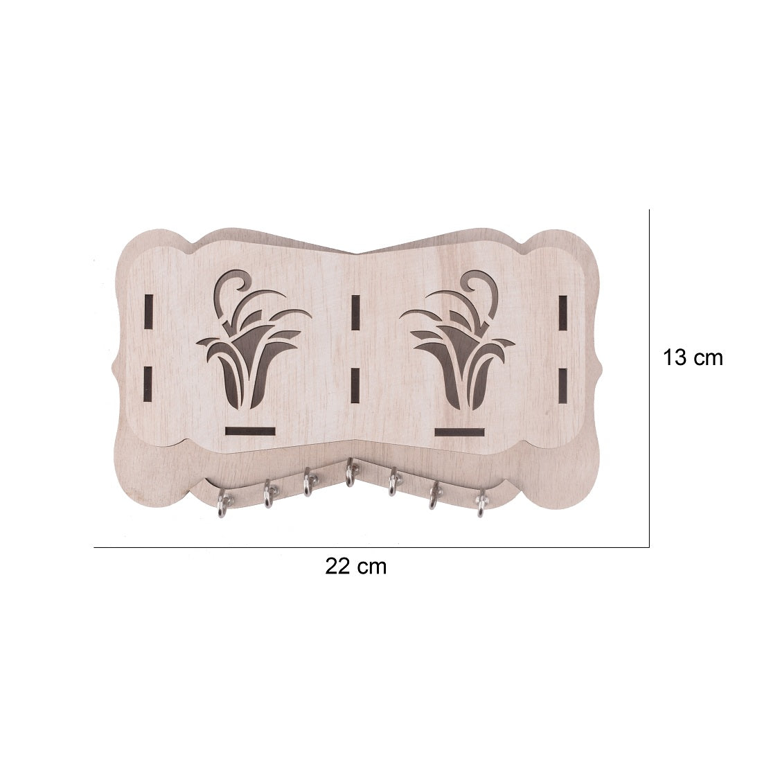 Wooden Wall Key Holder with Mobile Stand – 5 Hook MDF Organizer for Home & Office