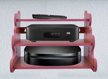 Wooden Set Top Box & Router Holder – Wall-Mount MDF Organizer Shelf