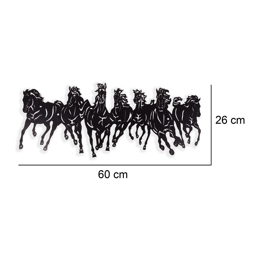 Tri-Tone Metal Wall Art – 60×26 cm Elegant Horse Silhouette for Modern Home Décor