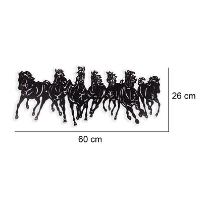Tri-Tone Metal Wall Art – 60×26 cm Elegant Horse Silhouette for Modern Home Décor