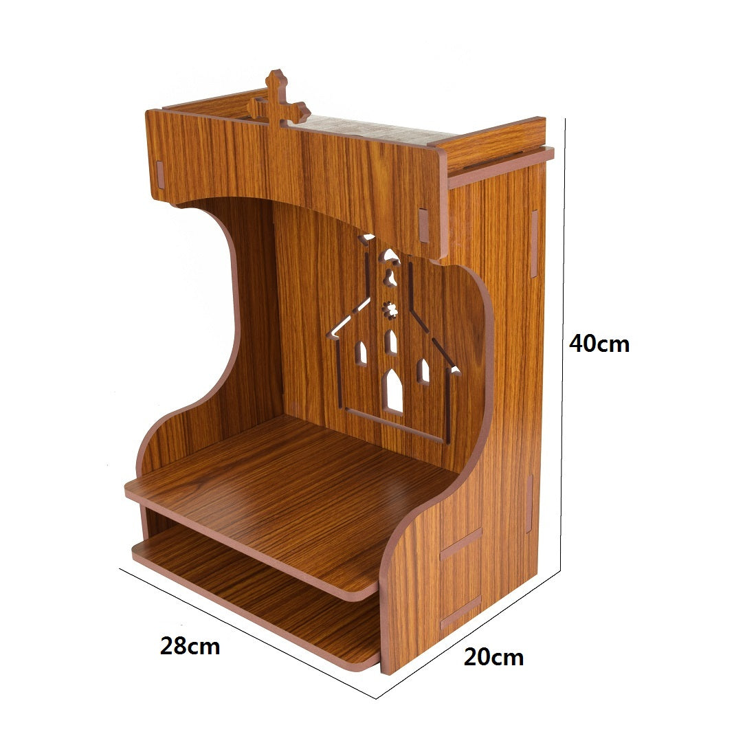 Premium MDF Wooden Wall-Mounted Jesus Mandir – Home Decor & Idols