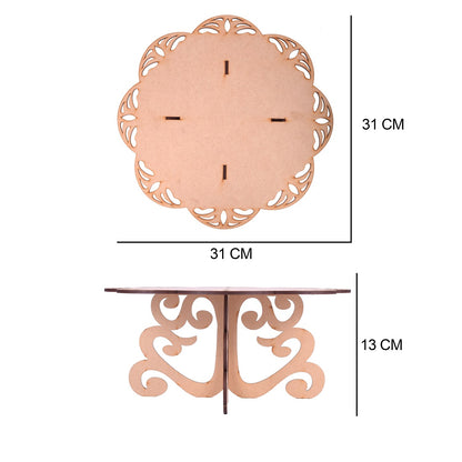 Wooden Cake Stand – Elegant Round Dessert & Serving Platter for Parties & Home