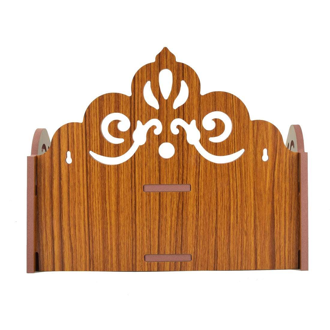 Elegant Wooden Mandir for Home Wall Mounted Temple with Door Storage & Puja Set
