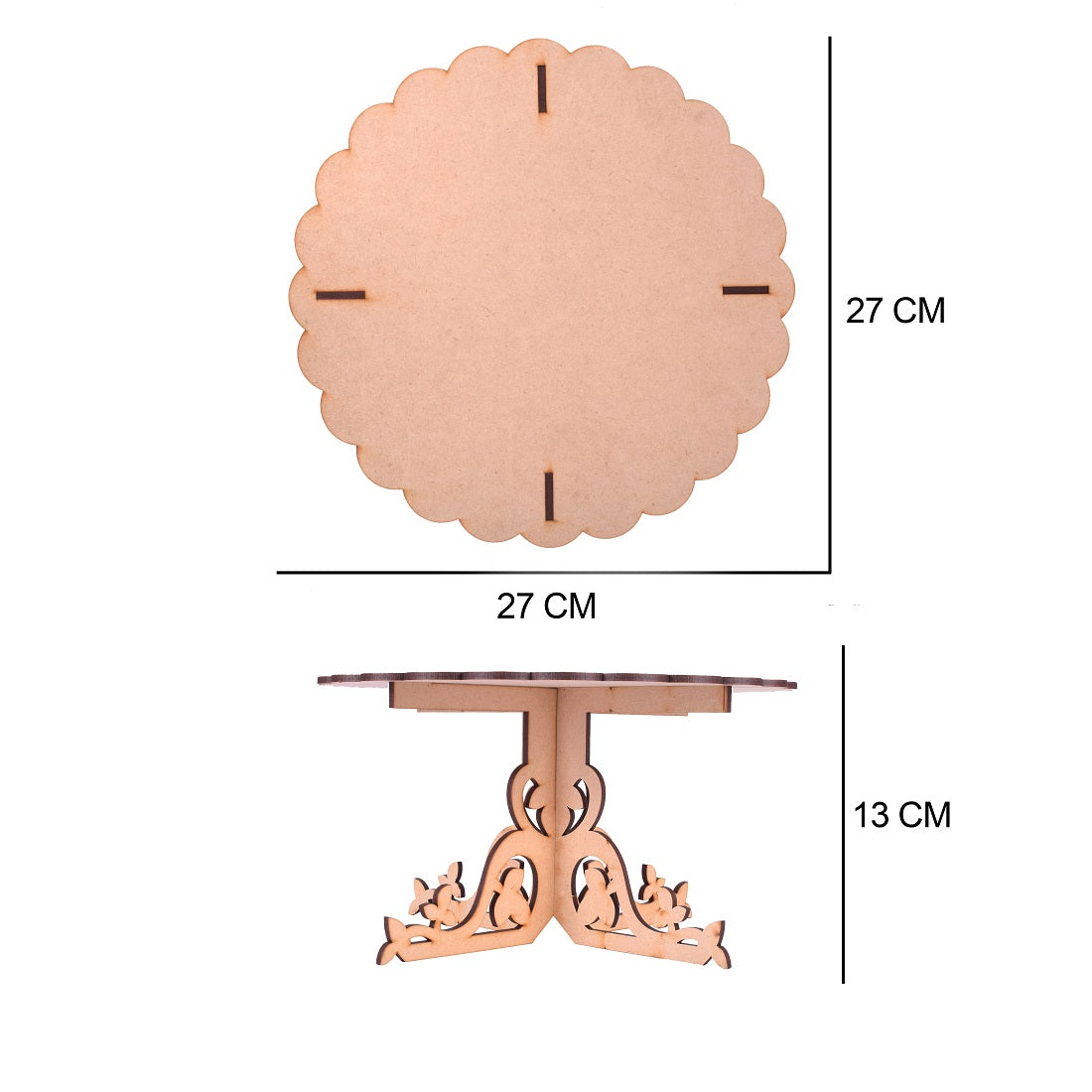 Wooden Cake Stand – Elegant Round Dessert & Serving Platter for Parties & Home