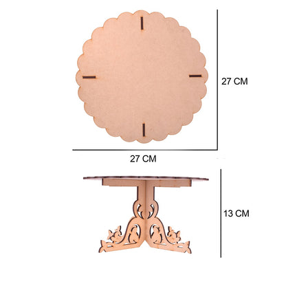 Wooden Cake Stand – Elegant Round Dessert & Serving Platter for Parties & Home