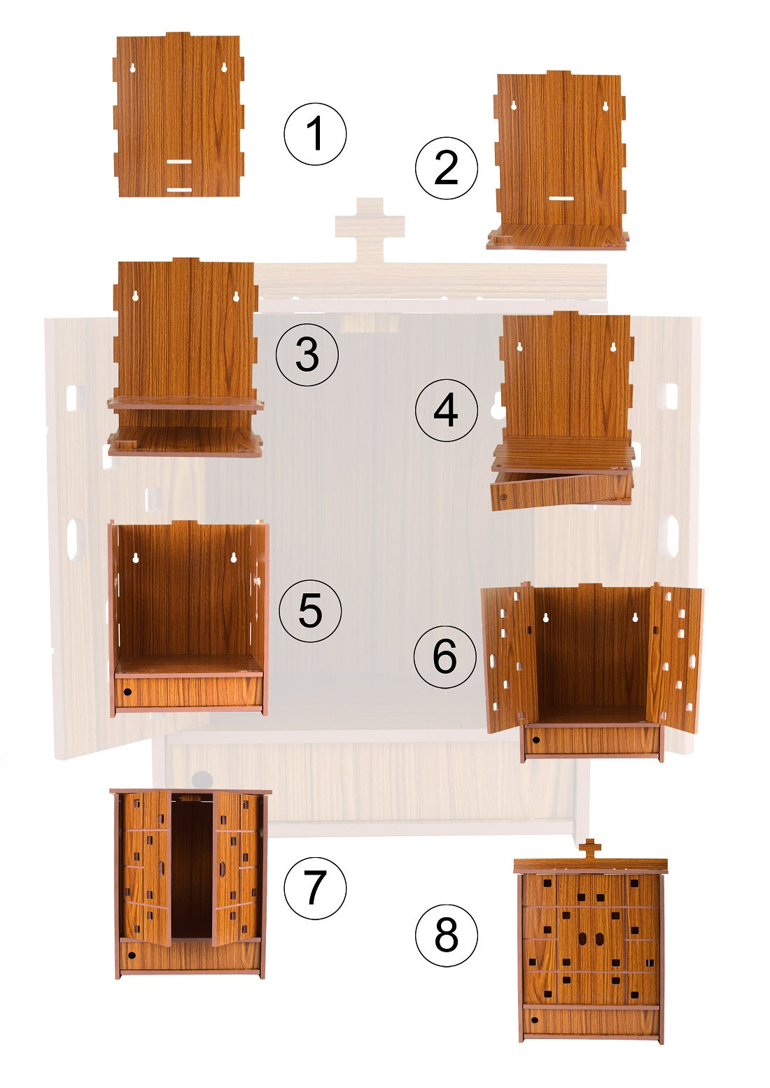 Premium MDF Wooden Wall-Mounted Jesus Mandir – Home Decor & Idols