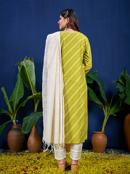 Rayon Print with Embroidery & Sequence Work Fully Stiched Kurti-Pant-Dupatta Set
