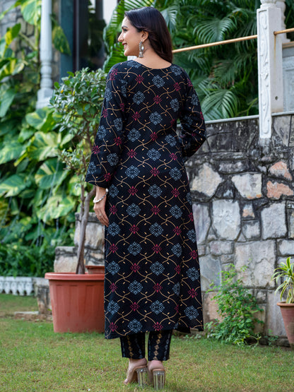 Rayon Printed Fully Stiched Kurti-Pant-Dupatta Set