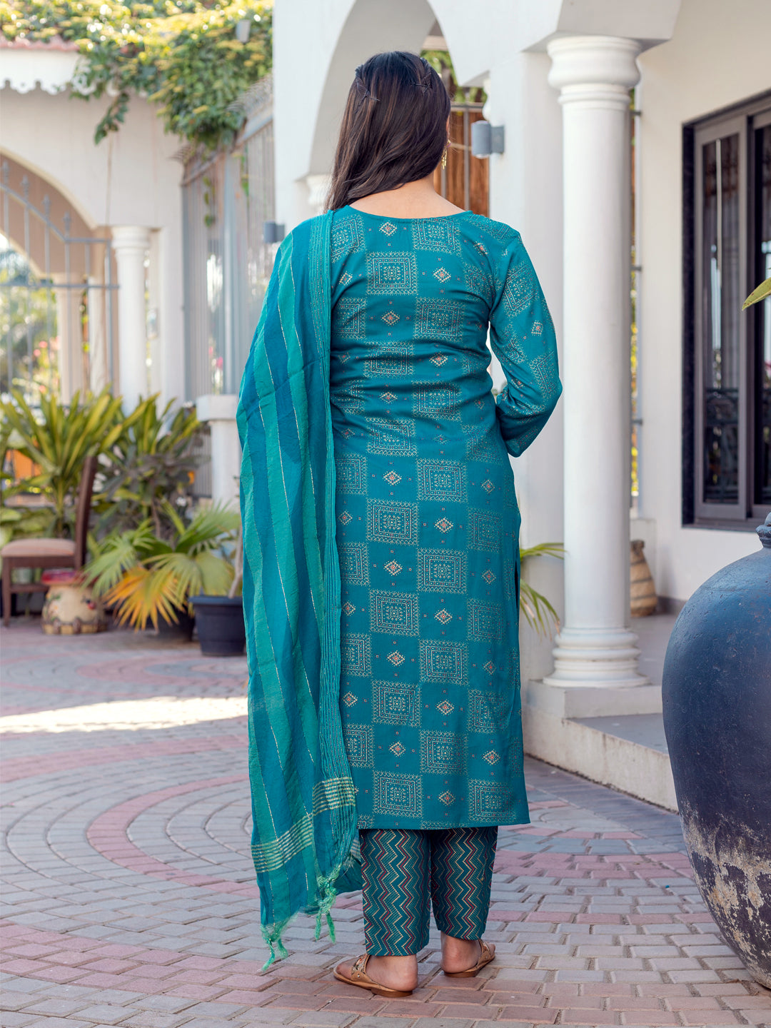 Rayon Printed Fully Stiched Kurti-Pant-Dupatta Set