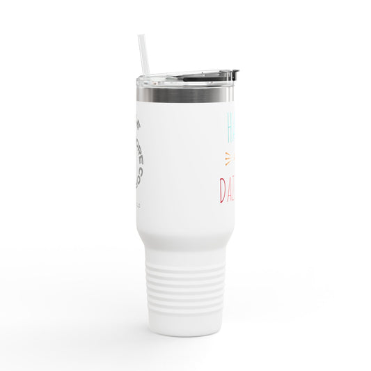 Happy Dazzling Insulated Travel Mug, 40oz - Perfect for On-The-Go, Gifts, Coffee Lovers, Travel Essentials, Joyful Sips